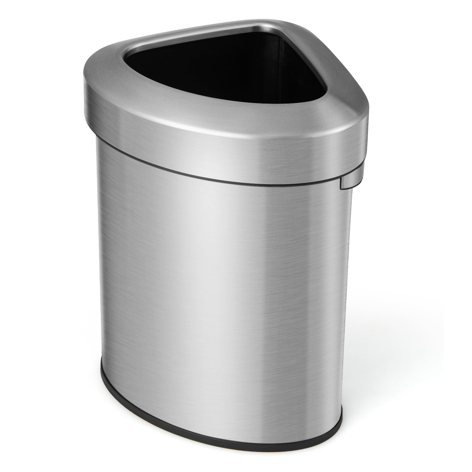 Goplus 16 Gallon/60L Stainless Steel Corner Trash Can, Triangular